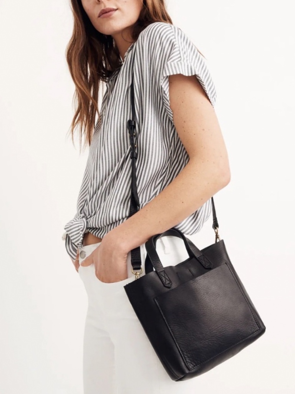 Madewell Transport black leather crossbody